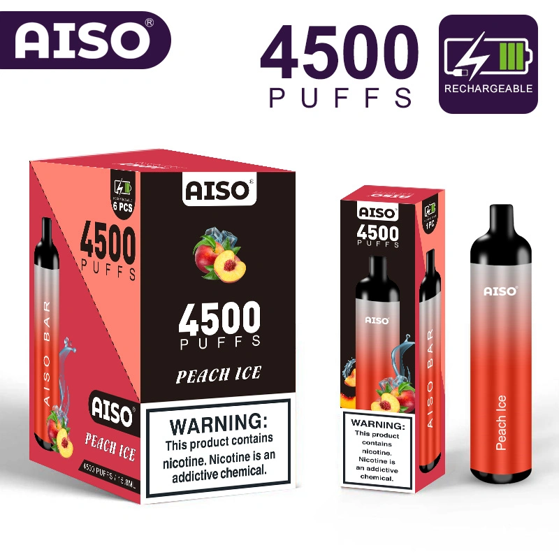 USA Hot Sales Fruit Disposable Vapes 4500puffs Aiso Bar Prefilled 12ml Wholesale Vape