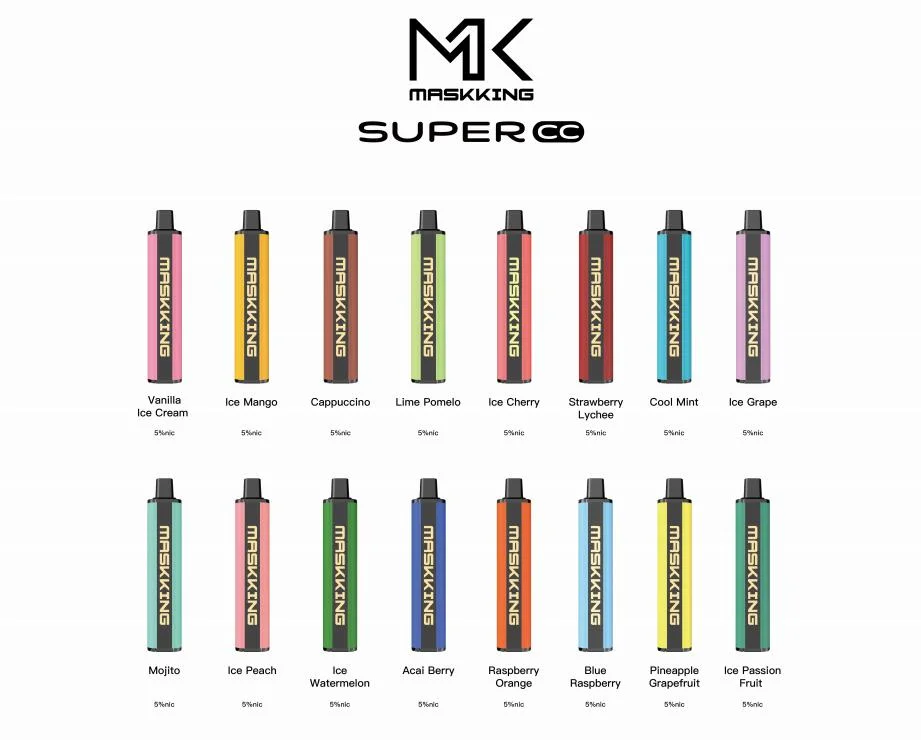 100% Maskking Super Cc 2500puffs Certificate Vape Pen Kit Coil Vaporizer 1500mAh Pen Battery 8.5ml Disposable Vape